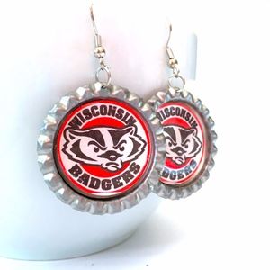 Univ Of Wisconsin BADGERS Handmade Earrings
